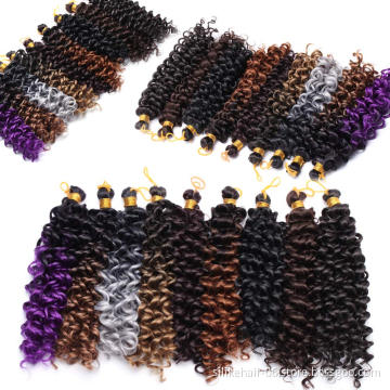 14 Inch Ombre Water Wave Crochet synthetic braiding hair Synthetic Hair Extensions Kinky Curly  Water Wave Crochet Hair Braids